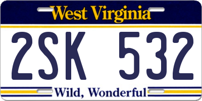 WV license plate 2SK532