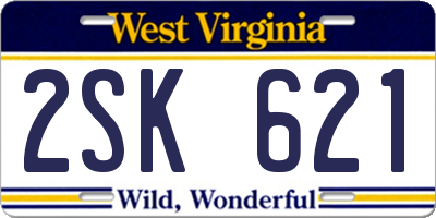 WV license plate 2SK621