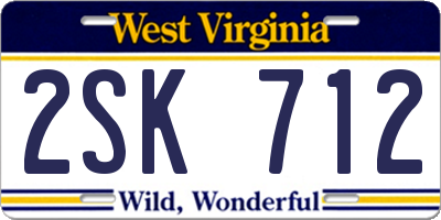 WV license plate 2SK712