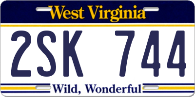 WV license plate 2SK744