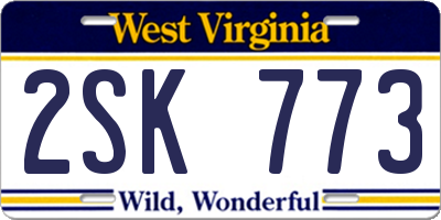 WV license plate 2SK773