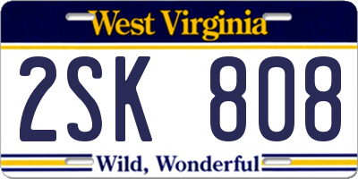 WV license plate 2SK808