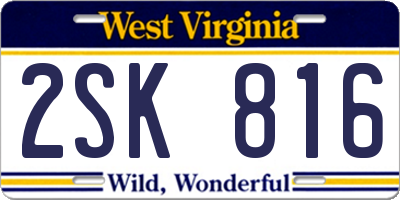 WV license plate 2SK816