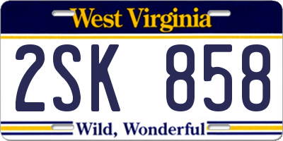 WV license plate 2SK858