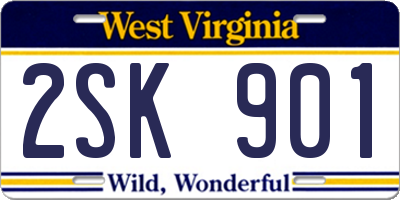 WV license plate 2SK901