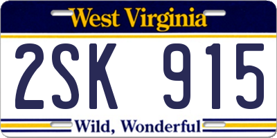 WV license plate 2SK915