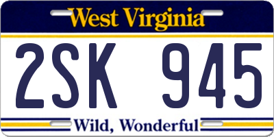 WV license plate 2SK945