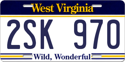 WV license plate 2SK970