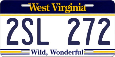 WV license plate 2SL272