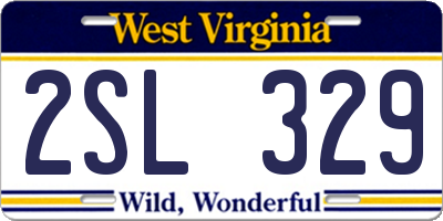 WV license plate 2SL329