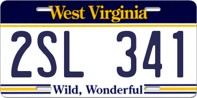 WV license plate 2SL341