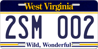 WV license plate 2SM002