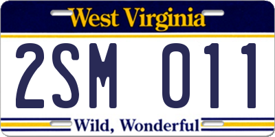 WV license plate 2SM011