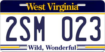 WV license plate 2SM023