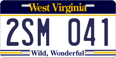 WV license plate 2SM041