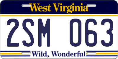 WV license plate 2SM063