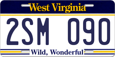 WV license plate 2SM090