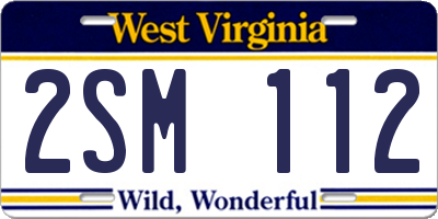 WV license plate 2SM112
