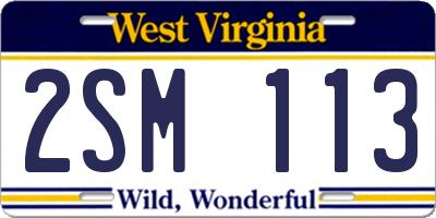 WV license plate 2SM113
