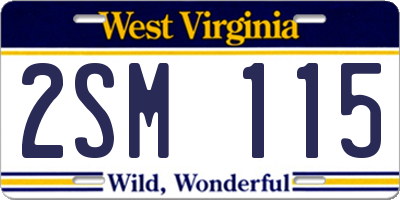 WV license plate 2SM115
