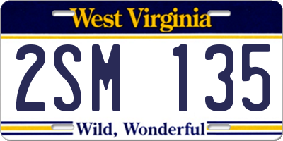 WV license plate 2SM135