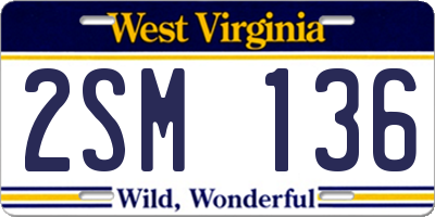 WV license plate 2SM136
