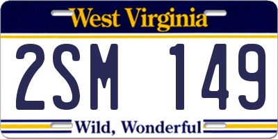 WV license plate 2SM149