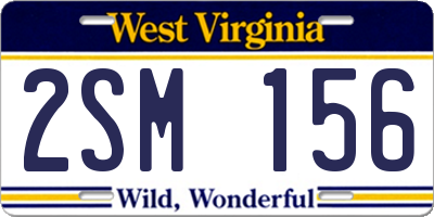WV license plate 2SM156