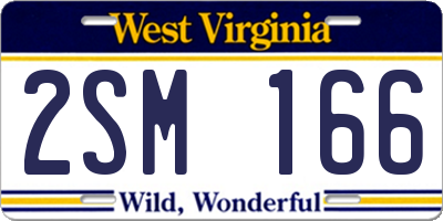 WV license plate 2SM166