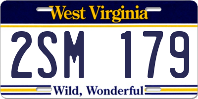 WV license plate 2SM179