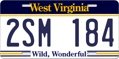 WV license plate 2SM184