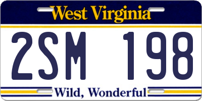 WV license plate 2SM198