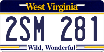 WV license plate 2SM281