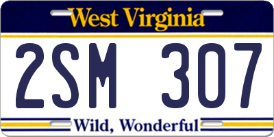 WV license plate 2SM307