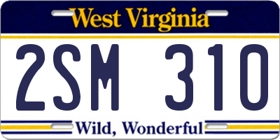 WV license plate 2SM310