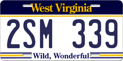 WV license plate 2SM339