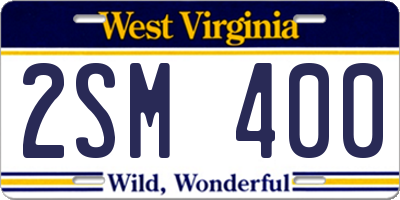 WV license plate 2SM400