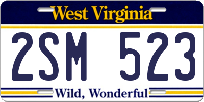 WV license plate 2SM523