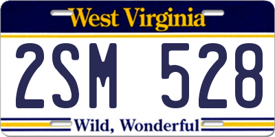 WV license plate 2SM528