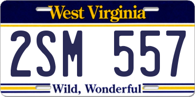 WV license plate 2SM557
