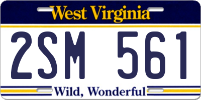 WV license plate 2SM561