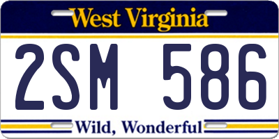 WV license plate 2SM586