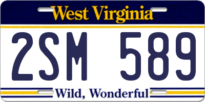 WV license plate 2SM589