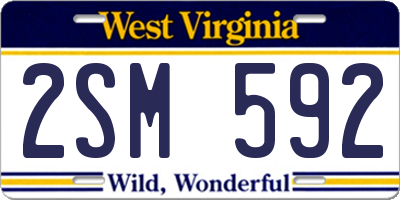 WV license plate 2SM592