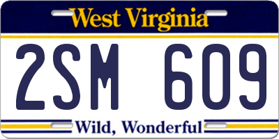 WV license plate 2SM609