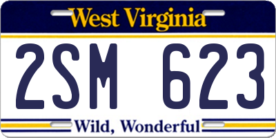 WV license plate 2SM623