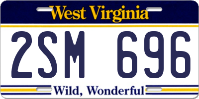 WV license plate 2SM696