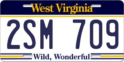 WV license plate 2SM709