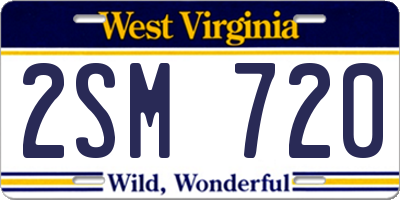 WV license plate 2SM720