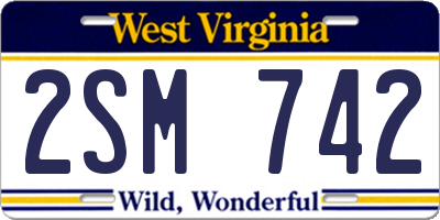 WV license plate 2SM742